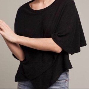 Anthropologie Eri + Ali Black Slouchy Asymmetric Blouse
